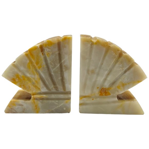 Vintage Onyx Shell Bookends - Picture 3 of 13